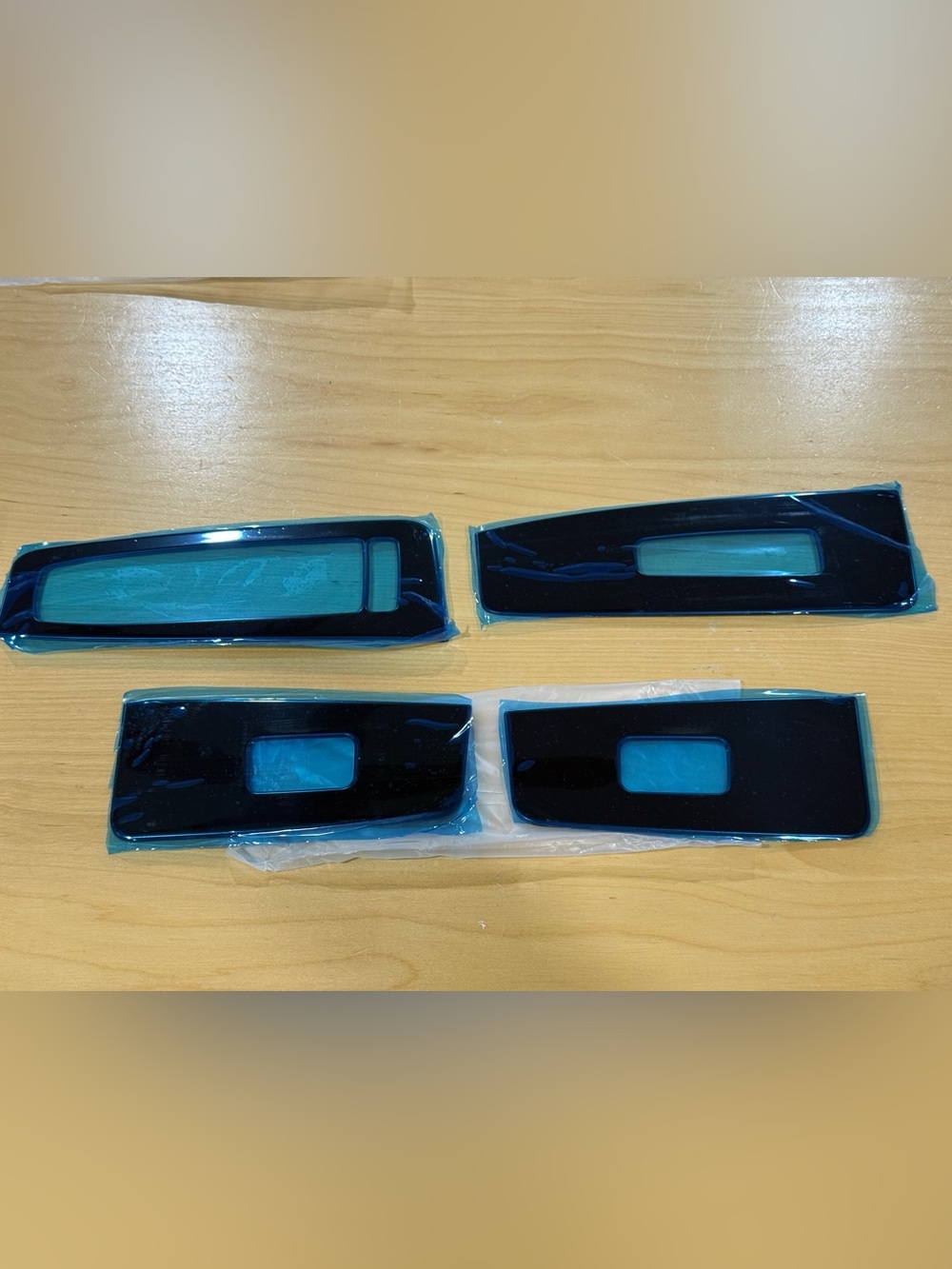 4 pcs Door Window Control Panel Trim for Kia Telluride 2020-2025 glossy black.